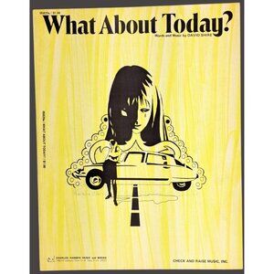 Vintage What About Today Sheet Music David Shire 1969 Yellow Barbra Streisand